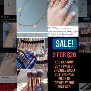 SALE! 2 for $20! Makeup brushes and custom jewelry